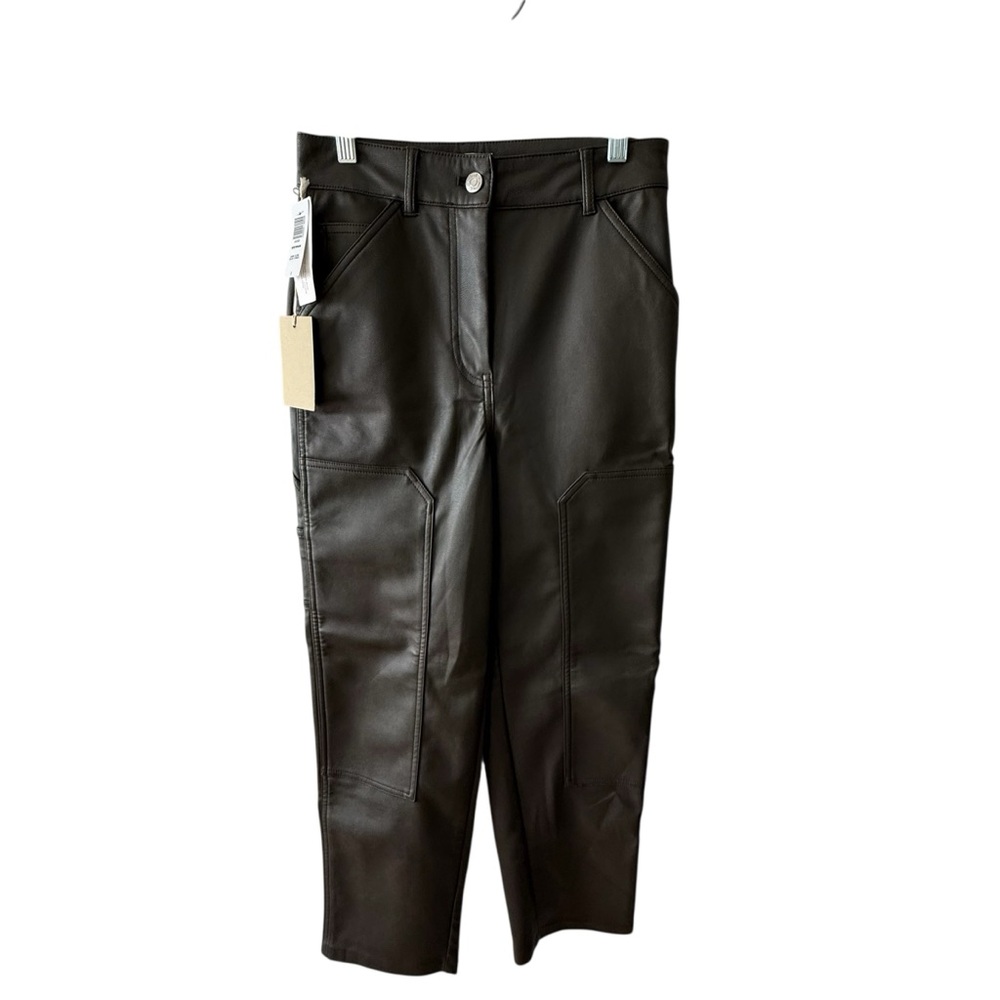 Aritzia Wilfred Size 2 Olive Green Brennan Cargo Pant Vegan Leather Trousers